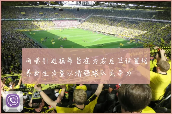 海港引进杨希旨在为右后卫位置培养新生力量以增强球队竞争力